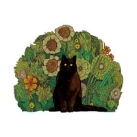 Image 1 of "Grebe, with Flowers" • Limited Edition Art Print (12.5" x 12.5")