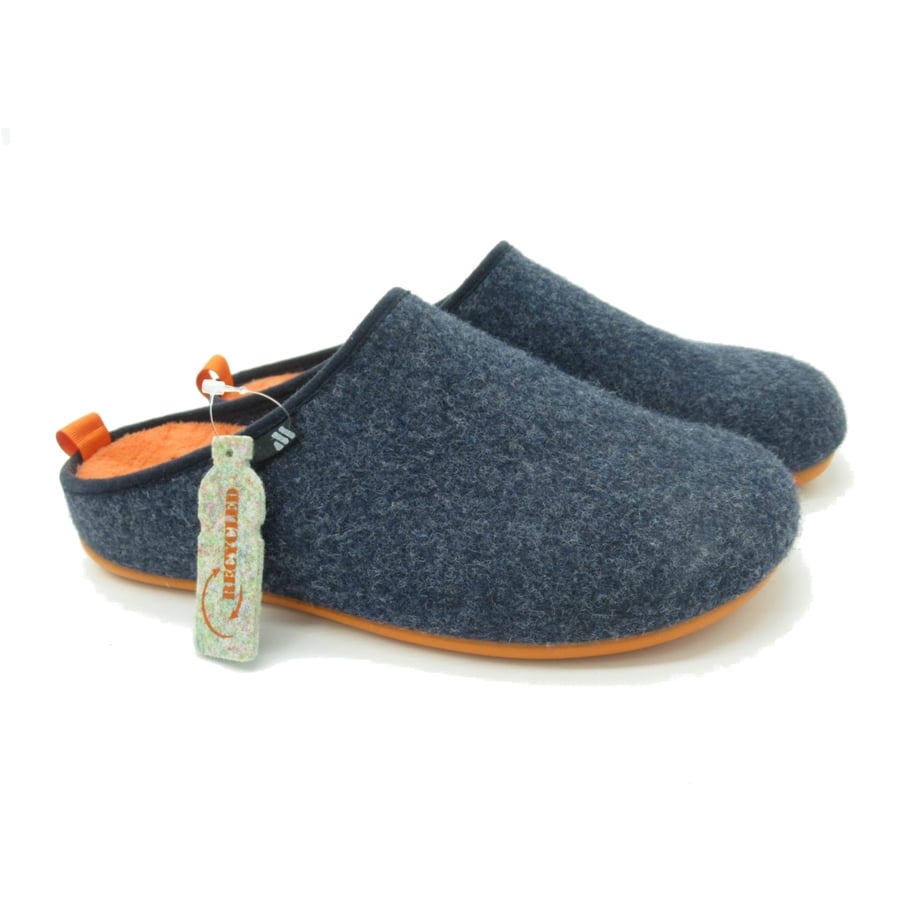 Image of Baiji Recycled Slipper - Navy / Orange