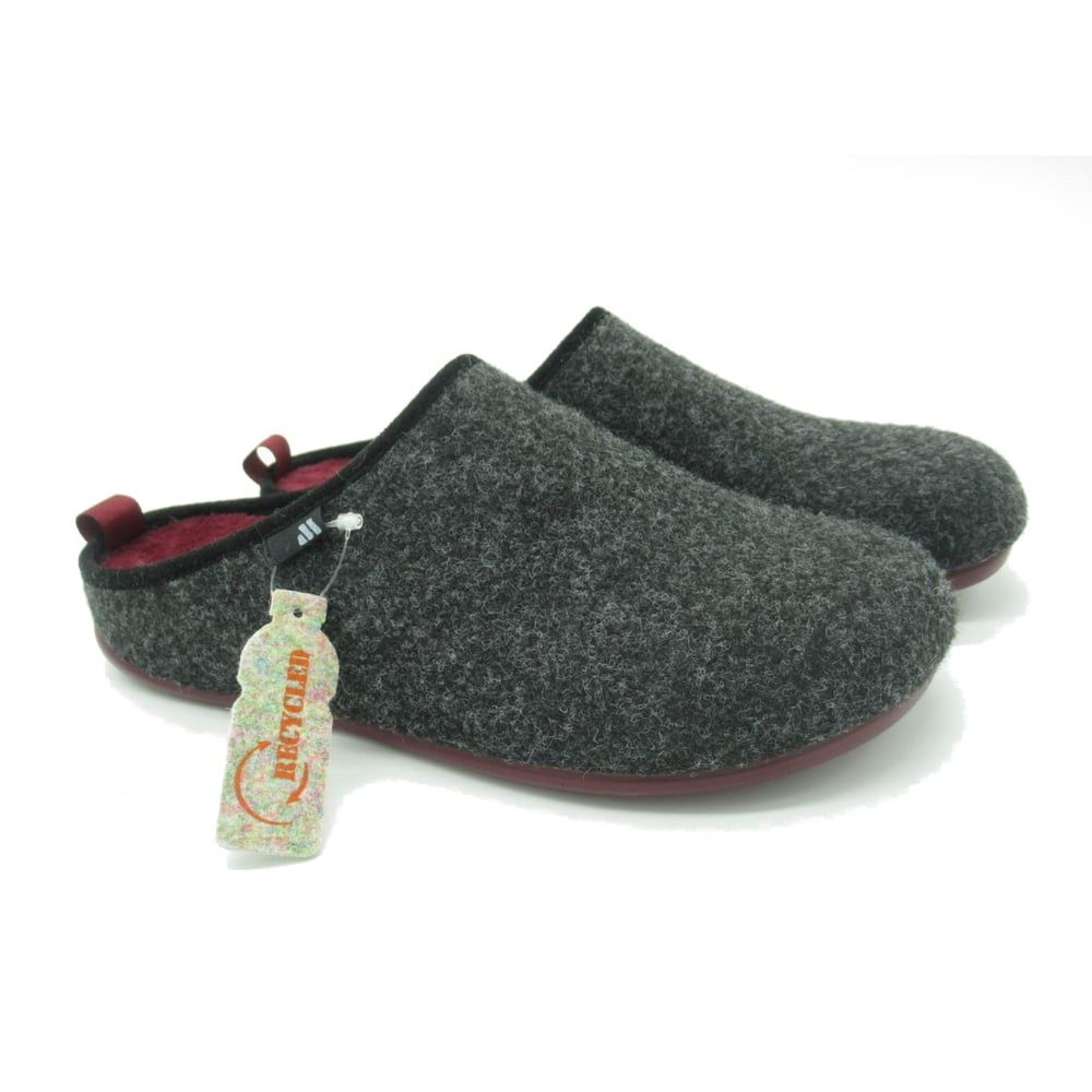 Image of Baiji Recycled Slipper - Anthracite / Burgundy