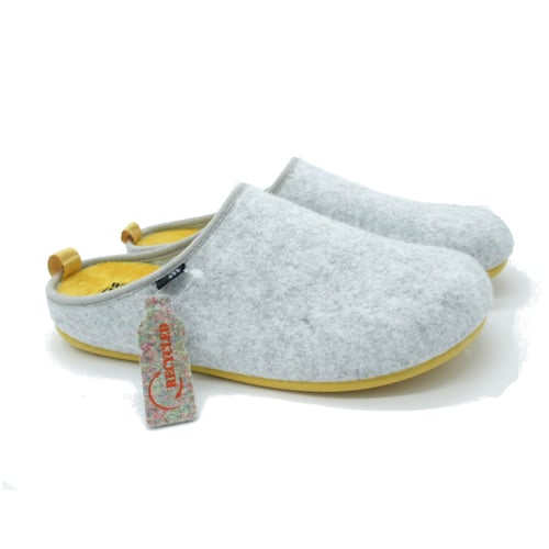 Image of Baiji Recycled Slipper - Light Grey / Yellow