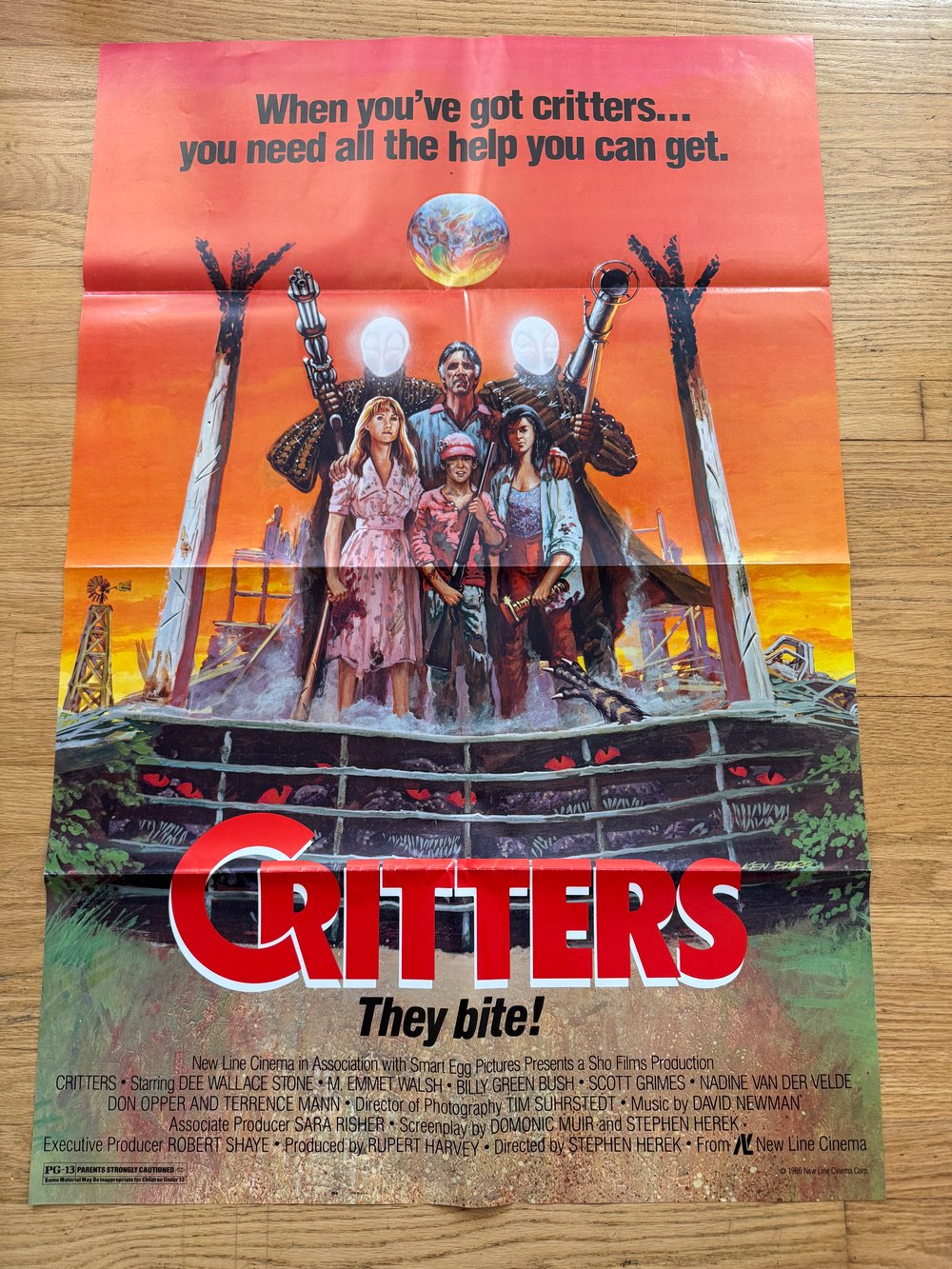 1986 CRITTERS Original U.S. One Sheet Theatrical Movie Poster