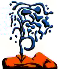 Blue Spit screenprint 