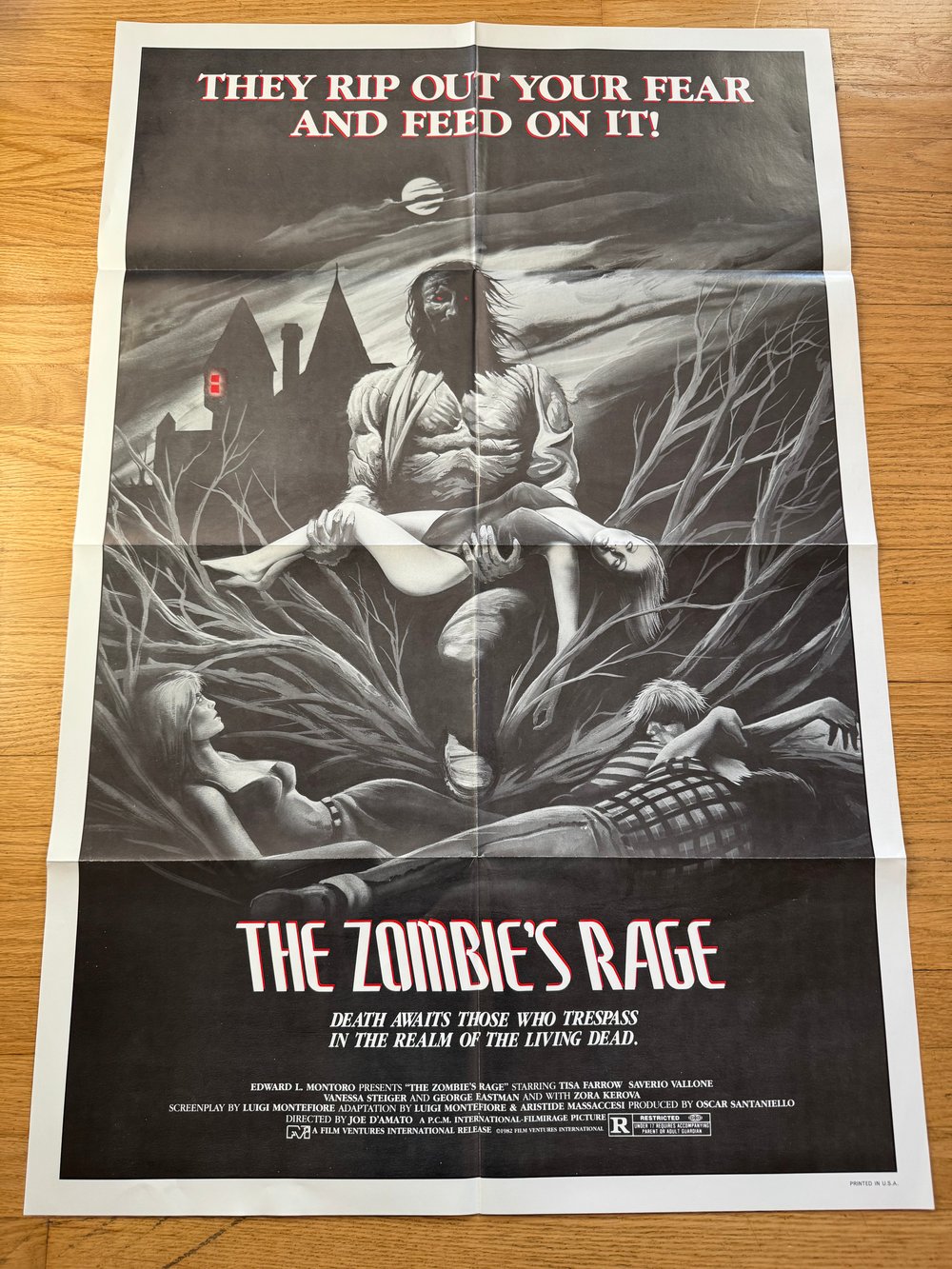 1980 THE ZOMBIE'S RAGE aka THE GRIM REAPER aka ANTHROPOPHAGUS Original U.S. One Sheet Movie Poster