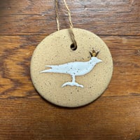 Image 1 of Ceramic Holiday Bird Ornament