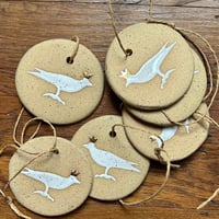 Image 2 of Ceramic Holiday Bird Ornament
