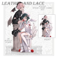 Image 1 of Venti | Dahlia - Leather and Lace Acrylic Stand + Print Set