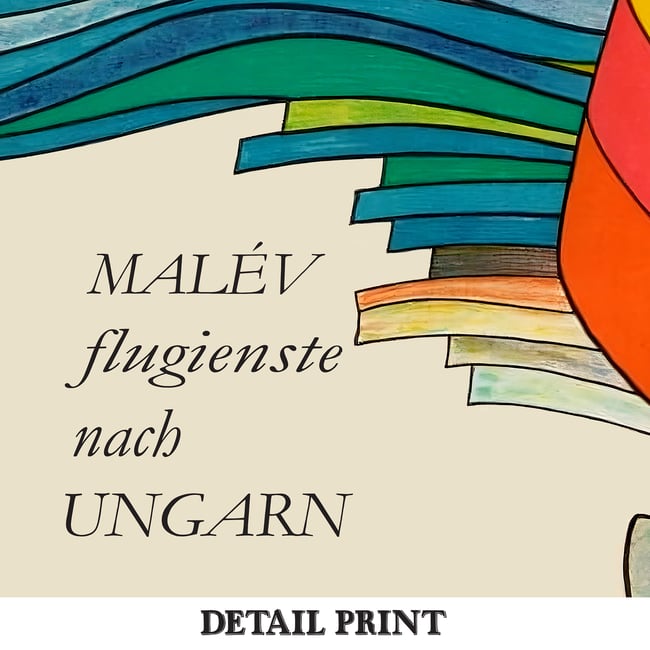 Fly Malev to Lake Balaton (Balaton) | Máté András | 1967 | Vintage Travel Poster | Home Decor