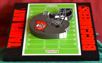 Image 10 of Tampa Bay Buccaneers Hand Crafted NFL 3D Wooden Team Helmet Wall Hanging Artwork.