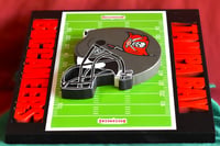Image 11 of Tampa Bay Buccaneers Hand Crafted NFL 3D Wooden Team Helmet Wall Hanging Artwork.