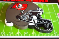 Image 18 of Tampa Bay Buccaneers Hand Crafted NFL 3D Wooden Team Helmet Wall Hanging Artwork.
