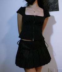 Image 2 of Black Pinstripe Top