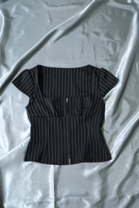 Image 3 of Black Pinstripe Top