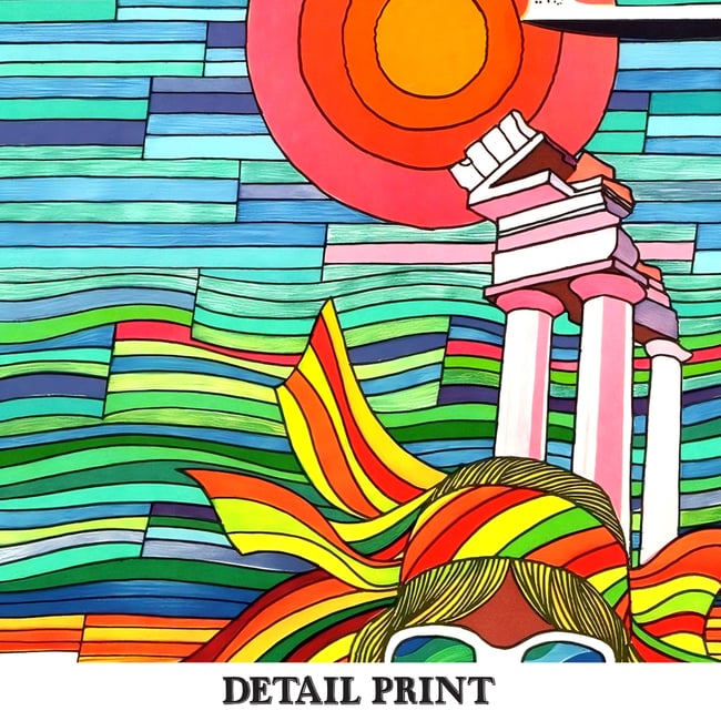 Fly Malev to Mediterranean | Máté András | 1966 | Vintage Travel Poster | Home Decor