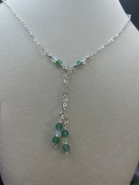 Image 2 of Green aventurine with opal gemstone necklace 