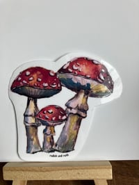 Image 1 of Watercolour Toadstool Vinyl Sticker