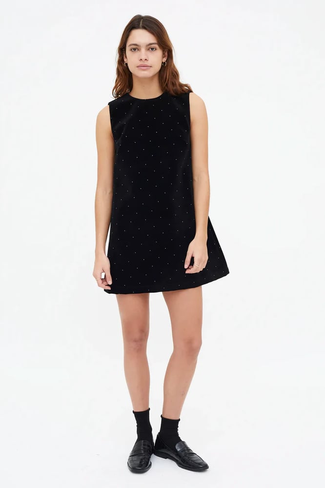 Image of Vestido corto terciopelo negro