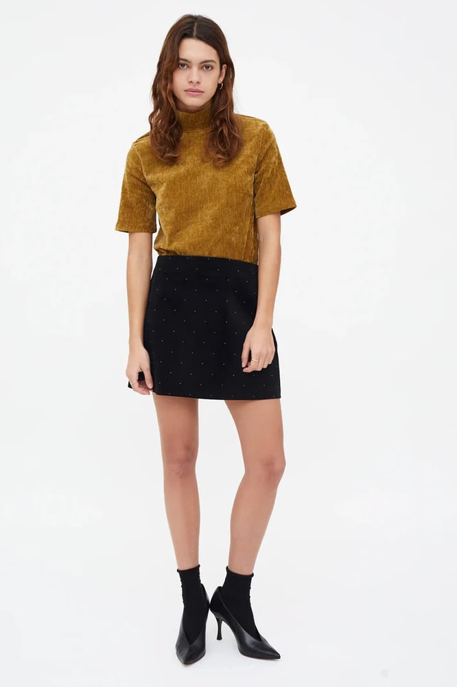 Image of Falda corta terciopelo negro