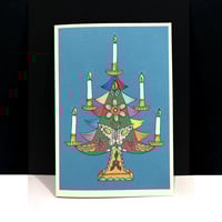 Image 1 of Mexican Ornaments - Tin Christmas Tree Card