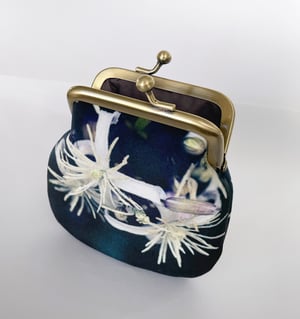 Image of Clematis, velvet kisslock coin purse