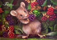Image 1 of 🍇 Little mouse with berries 🍇 - Acrylic painting