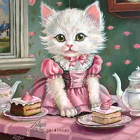 Image 1 of 🍧🍨Kitty loves dessert🍨🍧 - Acrylics painting