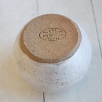 Image 11 of Rustic Round Speckled White Vase, Handcrafted Pottery Made in USA