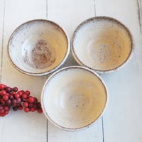 Image 4 of Three Rustic Prep Bowls in Milk and Honey Glaze, Handcrafted Small Bowls, Made in the USA