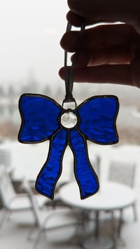 Image 2 of Blue Lead-free Bow 