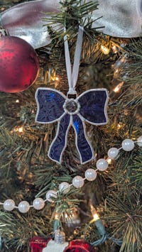 Image 1 of Blue Lead-free Bow 