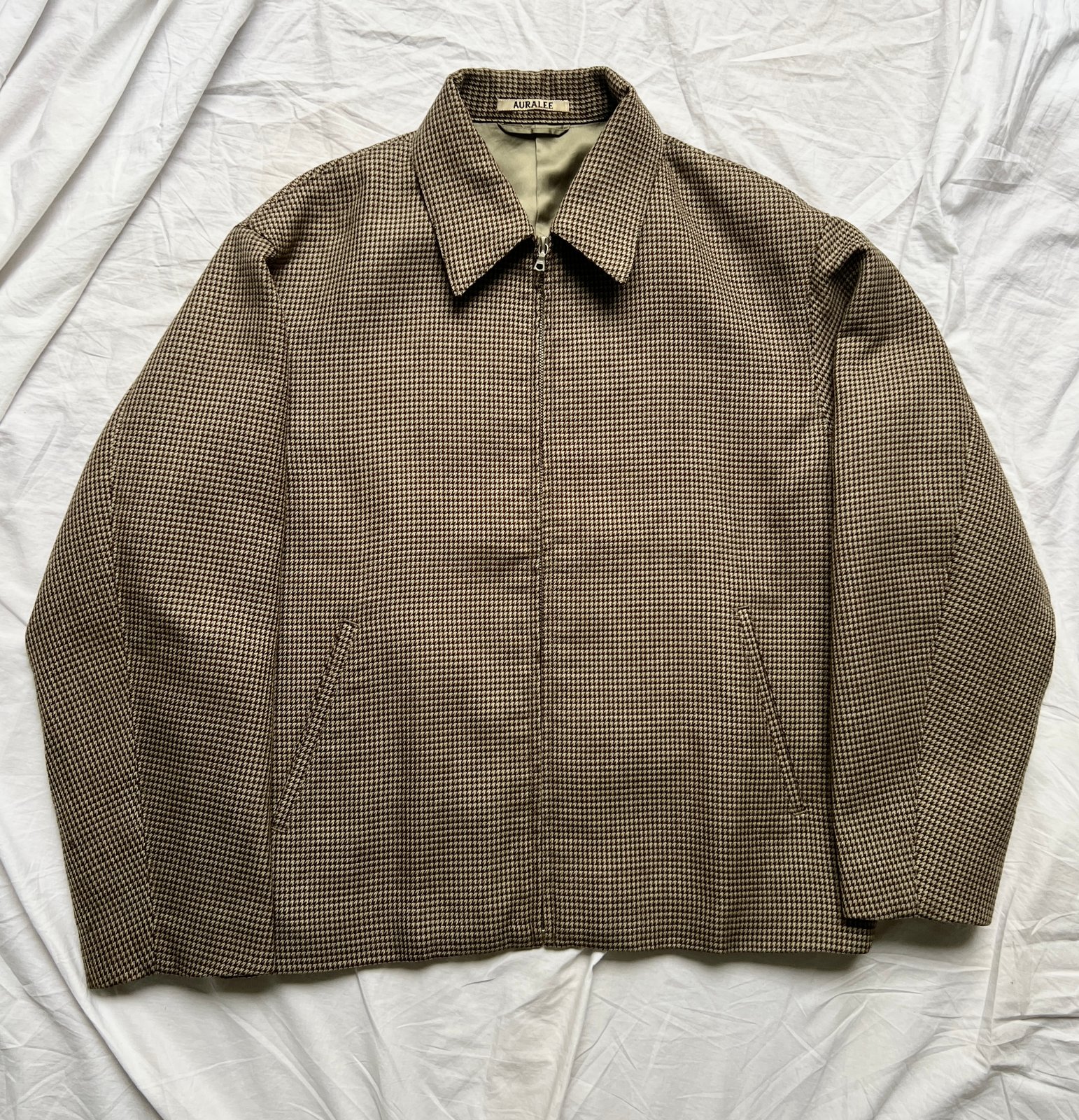チェスターコート AULALEE Hound's Tooth check coat auralee hound's-tooth check coat AURALEE Houndstooth Check Zip