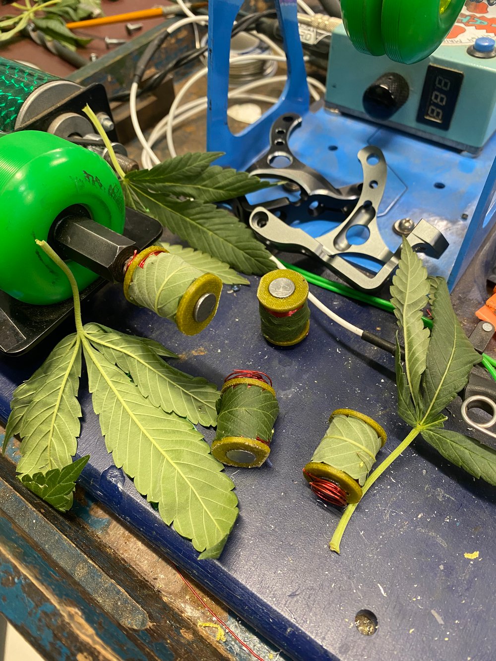 Image of 1-1/4” 7 wraps, 10uf Tesla, pink hemp washer