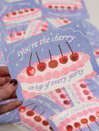 Image 1 of Cherry card - A6 (riso)