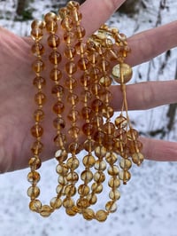 Image 2 of Genuine Citrine Mala, Citrine 108 Bead Japa Mala, Citrine Hand Knotted Gemstone Necklace