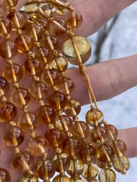 Image 1 of Genuine Citrine Mala, Citrine 108 Bead Japa Mala, Citrine Hand Knotted Gemstone Necklace