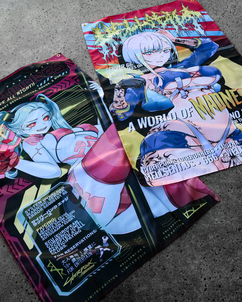 Image of Lucy World Of Madness Flag