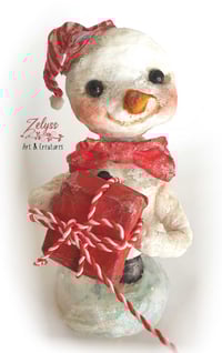 Image 3 of 'Peppermint Percy' - Papier-mâché sculpture (18x7cm / 7x2.75")