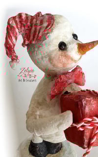 Image 4 of 'Peppermint Percy' - Papier-mâché sculpture (18x7cm / 7x2.75")