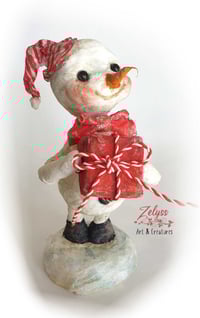 Image 1 of 'Peppermint Percy' - Papier-mâché sculpture (18x7cm / 7x2.75")