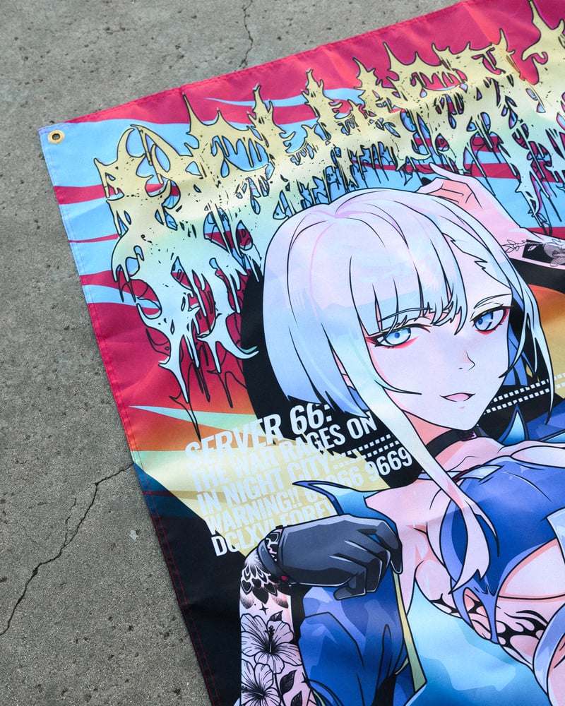 Image of Lucy World Of Madness Flag