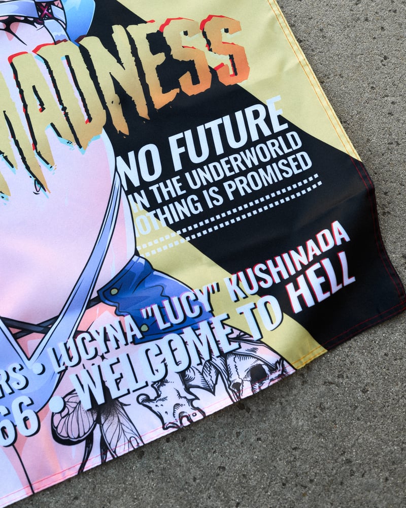 Image of Lucy World Of Madness Flag