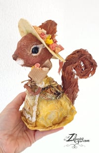 Image 1 of 🐿️ ‘Primrose, the anthophile squirrel’ 🐿️ ♡ recycled art – paper sculpture