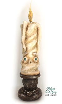 Image 1 of 👻🕯️😱“Catcher of fears”😱🕯️👻 – Papier-mâché sculpture (36x9cm)
