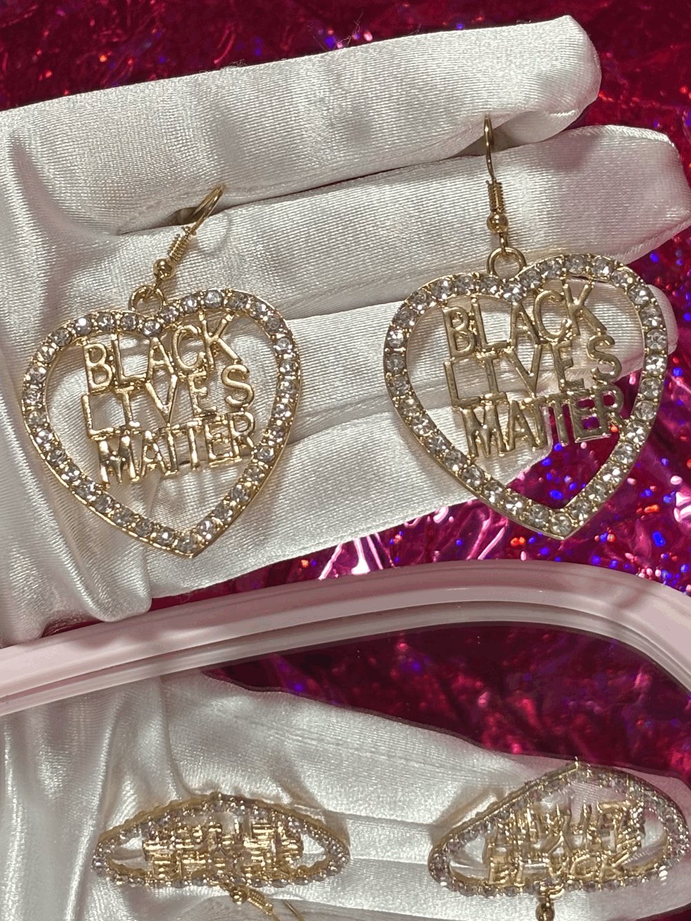 Image of Gold Black Lives Matter Earrings 