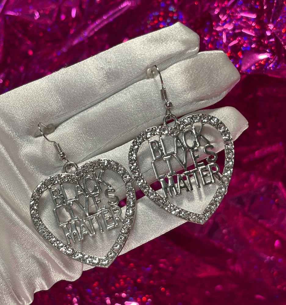 Image of Silver Black Lives Matter Earrings
