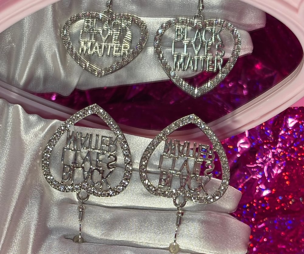 Image of Silver Black Lives Matter Earrings