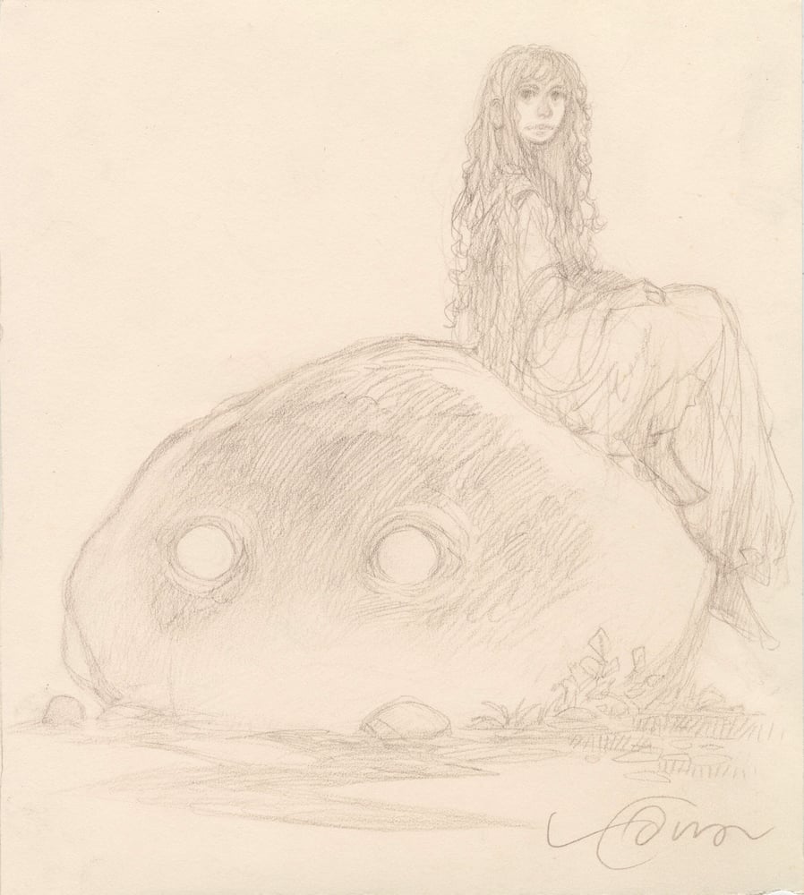 Image of Girl and 👁️👁️ Rock