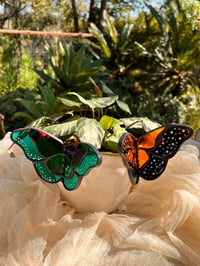 Image 4 of Stained glass monarch butterfly plant hugger