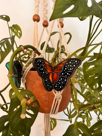Image 5 of Stained glass monarch butterfly plant hugger