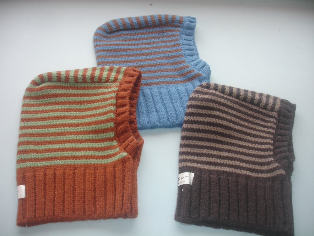 Image of Knit Hooded Scarf #1