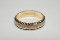 Image 3 of Mid Century 14k Two-Tone Gold Gents Wedding Band by Romany